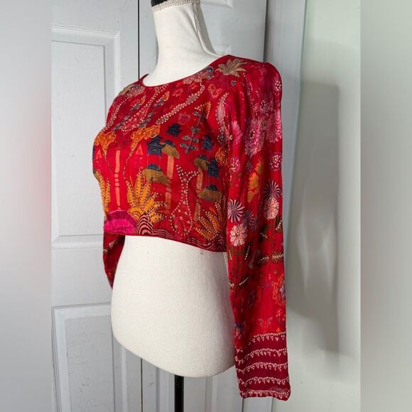 Vintage Bohemian Crop Top with Bead Work and Handmade - Picture 2 of 14